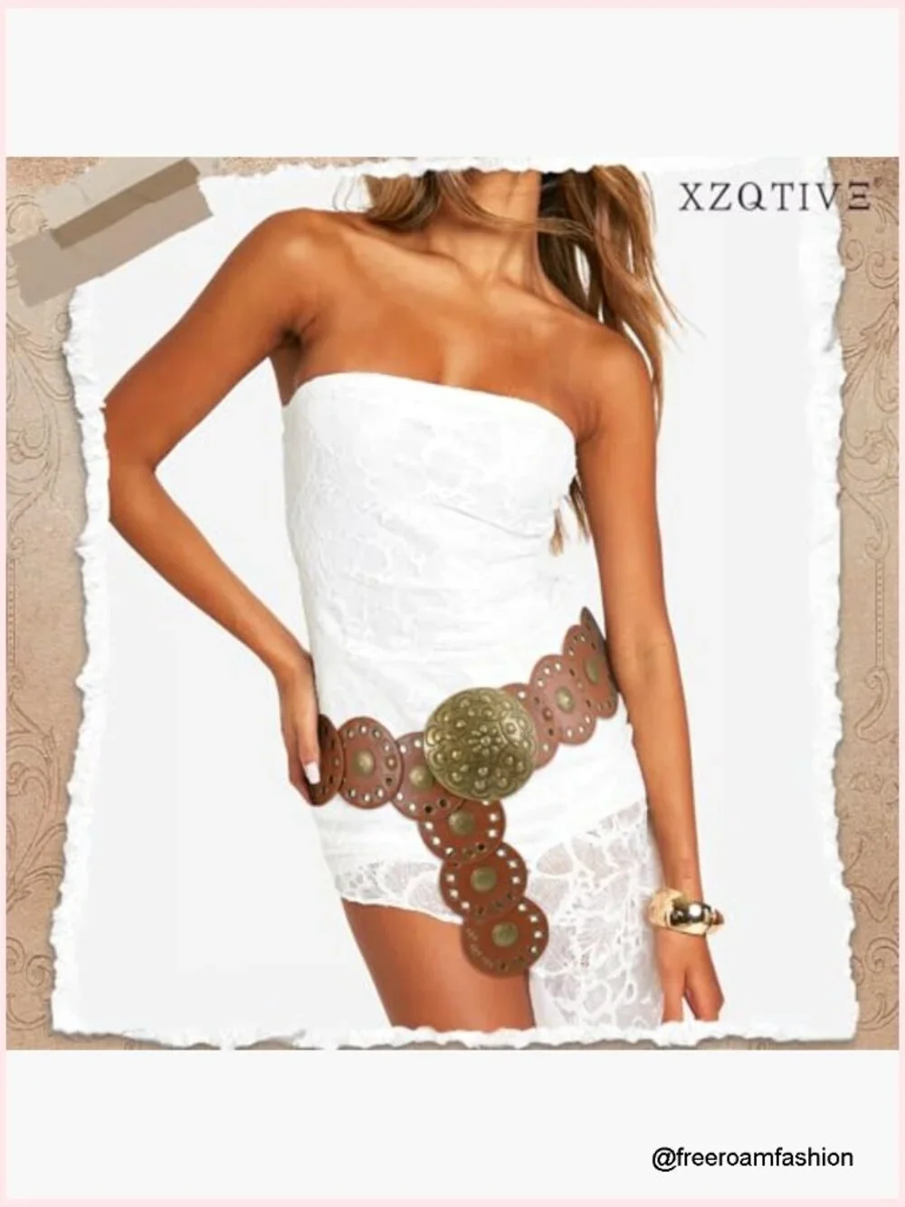 Women's Elasticized Cowgirl Concho Disc Belt Adjustable Waist